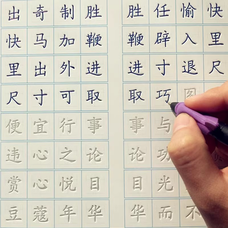 Chinese Calligraphy Practice Book - 홈이 있는 중국어 필기 연습서 -