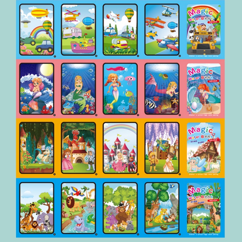 마법의 물 그림 책 어린이 몬테소리 재사용 가능한 색칠 - Reusable Water Magic Coloring Book 리뷰 및 가격