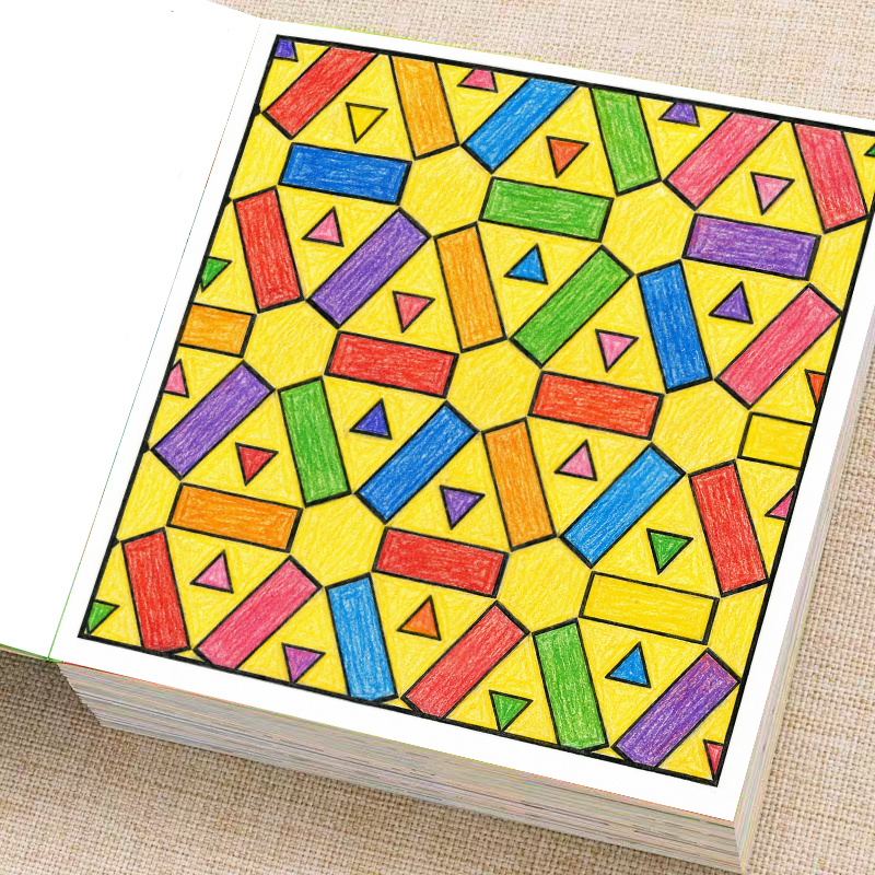 28페이지 기하학적 패턴 컬러링북(성인용), 기하학적  - Adult Coloring Book Stress Relief 리뷰 및 가격