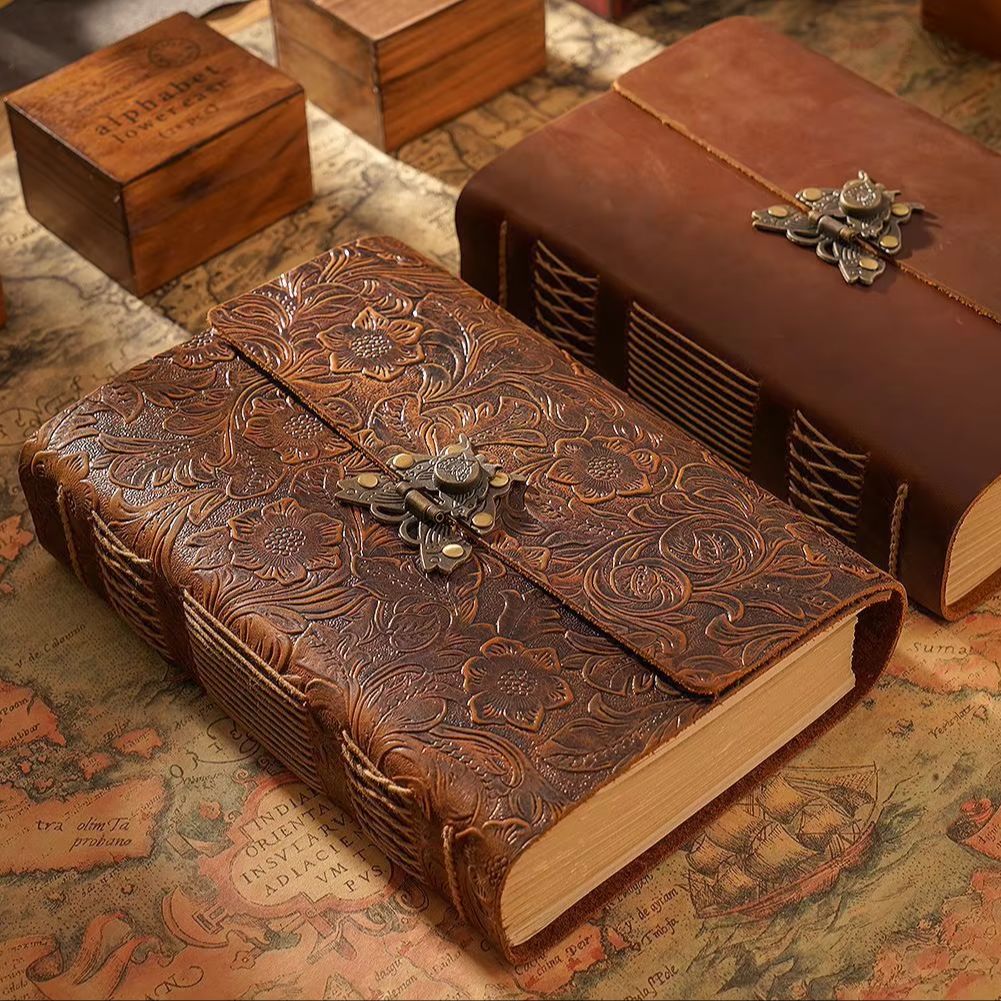빈티지 크레이지 호스 저널, 금속 잠금장치가 있는 엠보 - Vintage Leather Journal Notebook 리뷰 및 가격