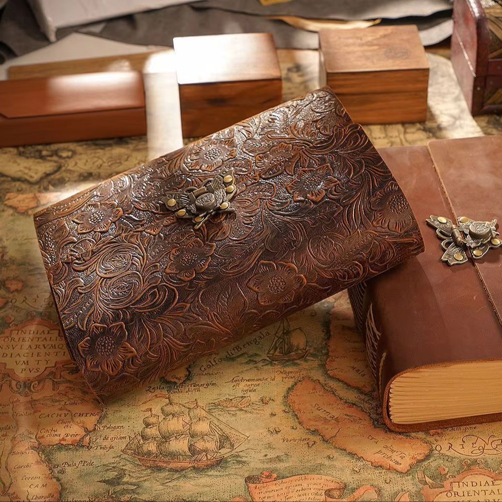 빈티지 크레이지 호스 저널, 금속 잠금장치가 있는 엠보 - Vintage Leather Journal Notebook 리뷰 및 가격
